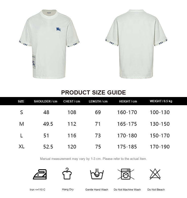 Burberry Equestrian Patch T-Shirt - size chart