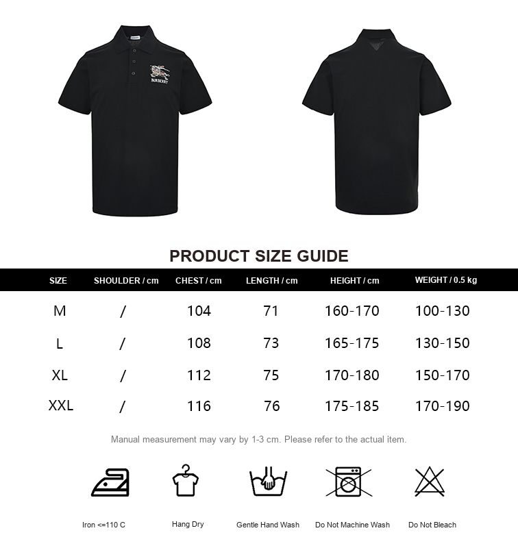 Burberry Check Equestrian Embroidered Polo Shirt - size chart