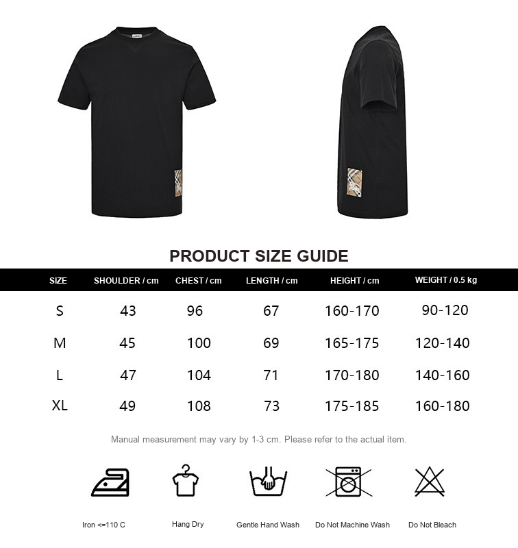 Burberry Check Equestrian Hem-Patch T-Shirt - size chart