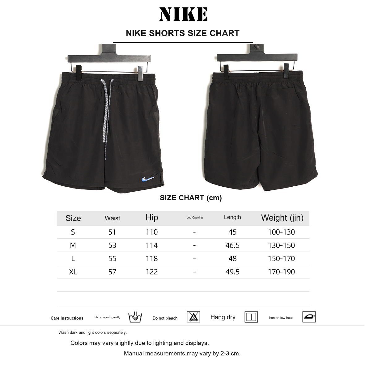 Nike Japan Double-Swoosh Woven Beach Shorts – Black - size chart
