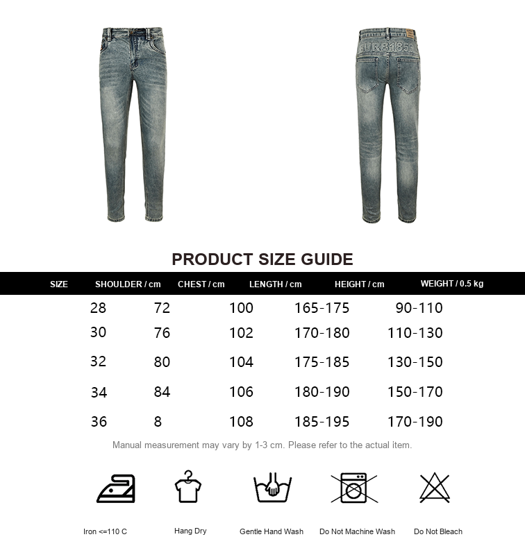 Burberry 1856 Logo Jeans - size chart