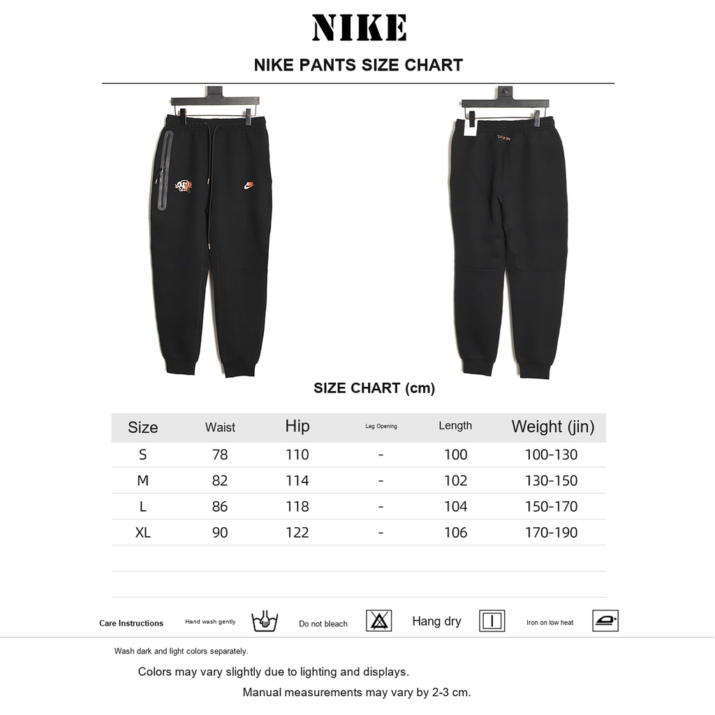 Nike x Central Cee Tech Fleece Windrunner Pants – Black - size chart