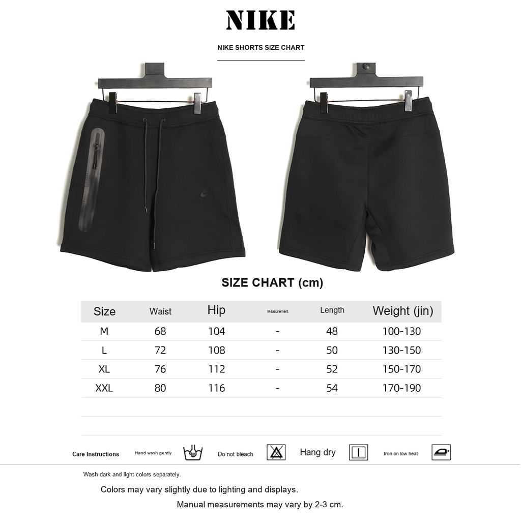 Nike Bonded-Panel Performance Shorts – Black - size chart