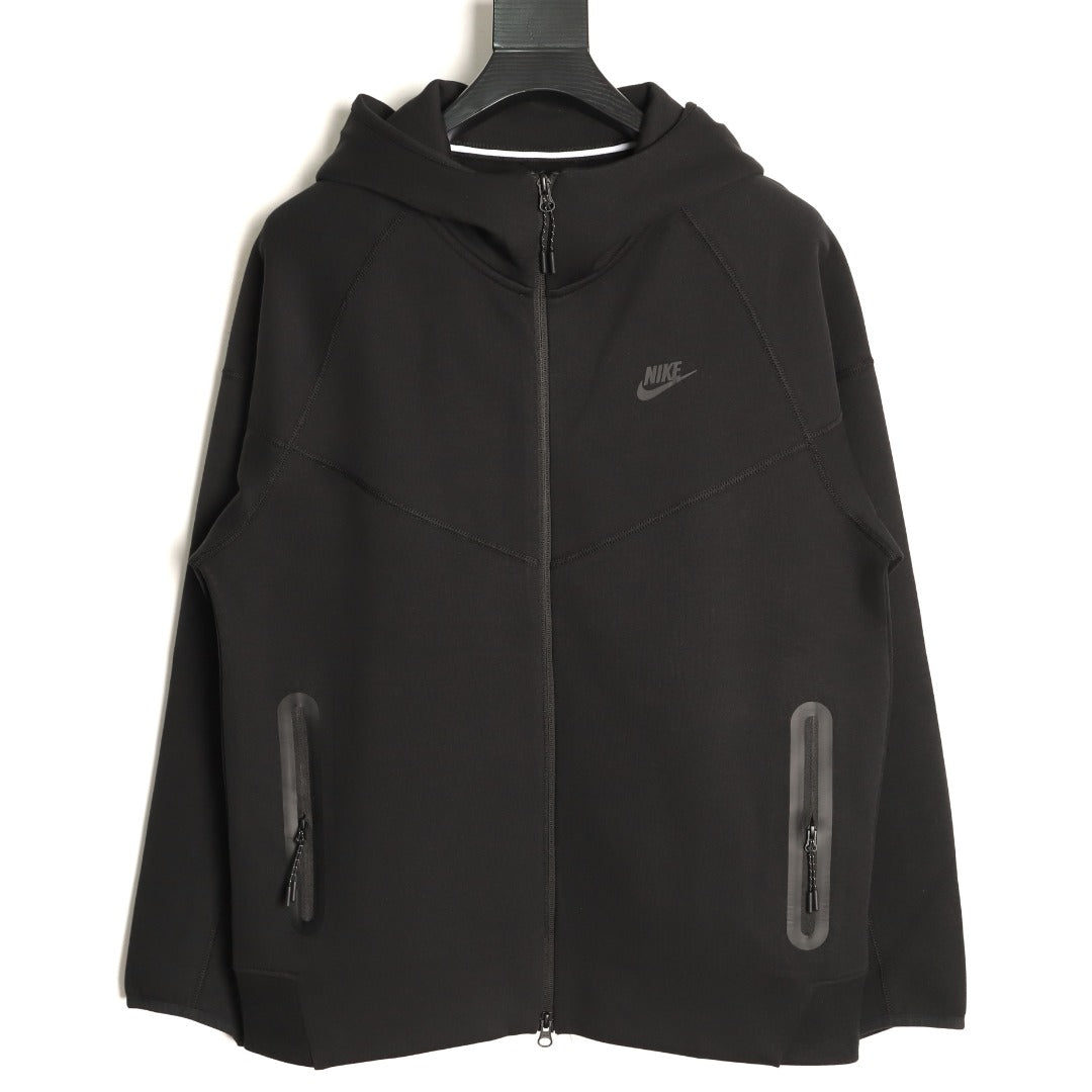 Nike Tech Fleece Windrunner Hooded Jacket – Black - front view