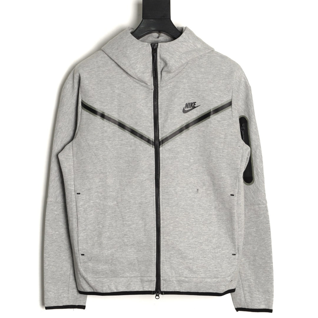 Nike Tech Fleece Windrunner Hooded Jacket – Light Gray - front view