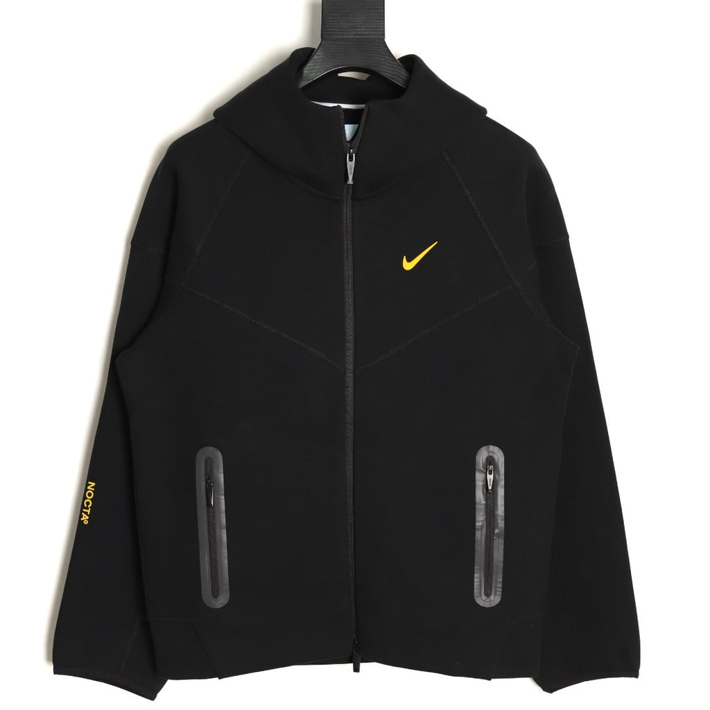 Nike x NOCTA Tech Fleece Zip Hooded Jacket – Black and Gold - front view