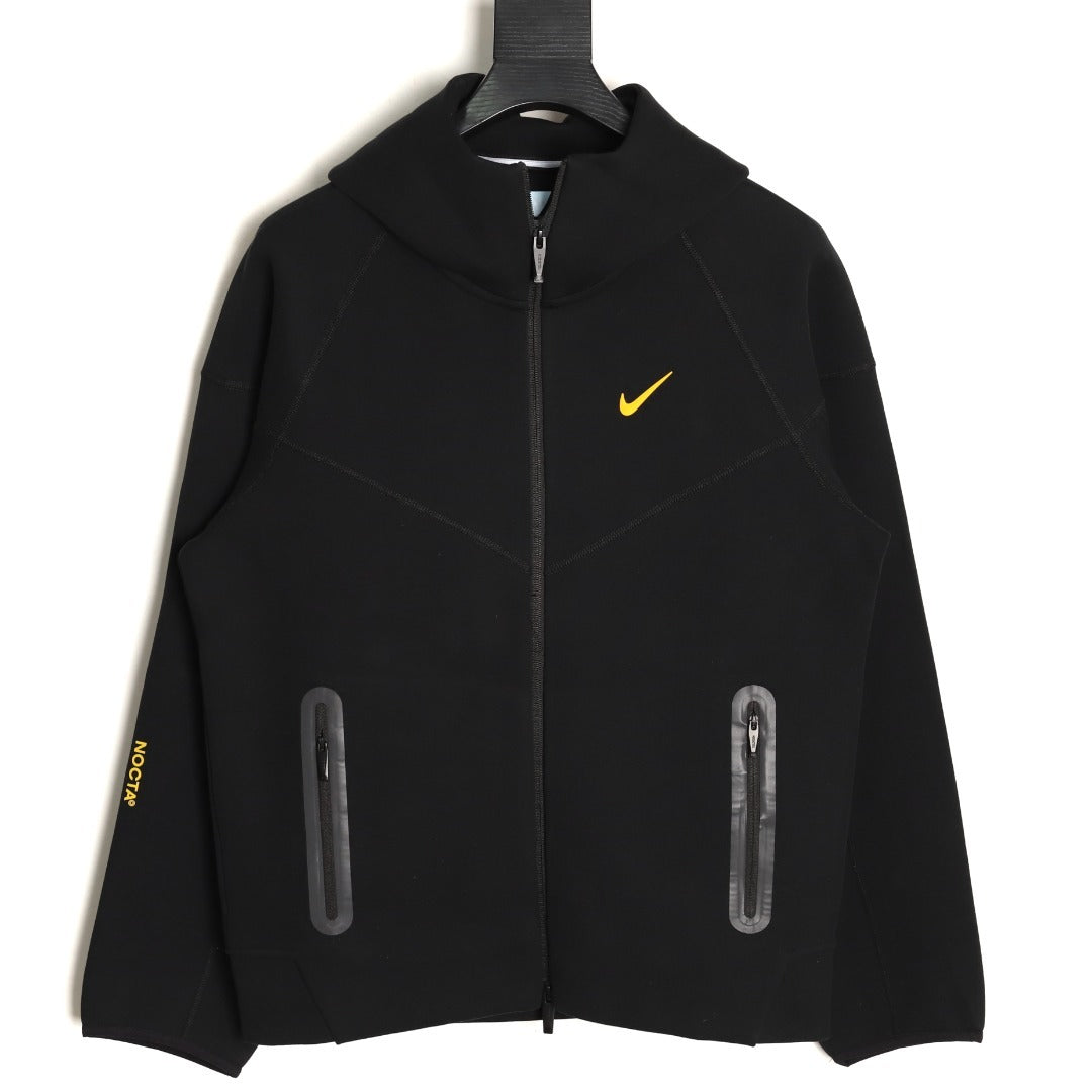 Nike x NOCTA Tech Fleece Zip Hooded Jacket – Black and Gold - front view