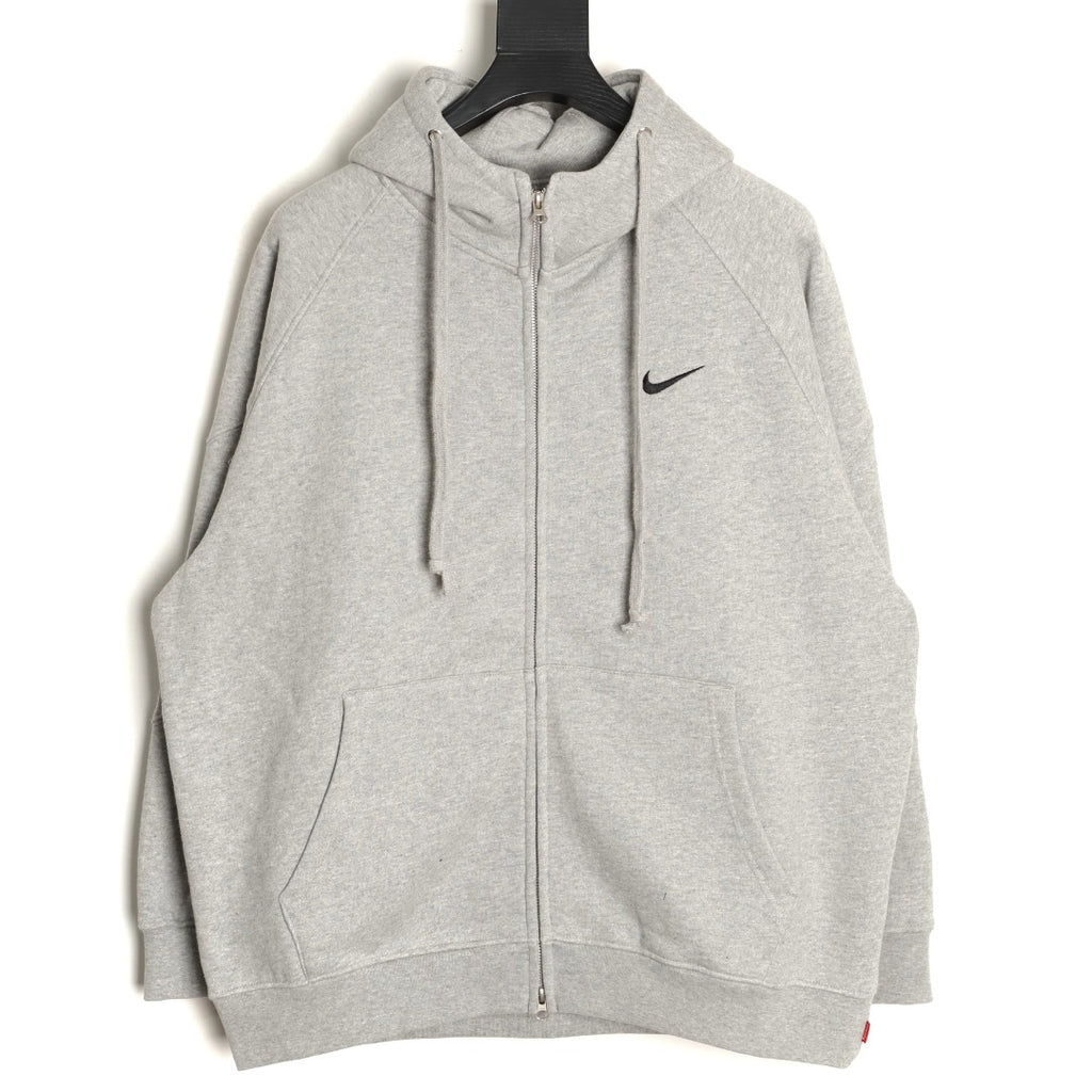 Nike x Supreme 25FW Zip Hooded Jacket – Heather Gray - front view