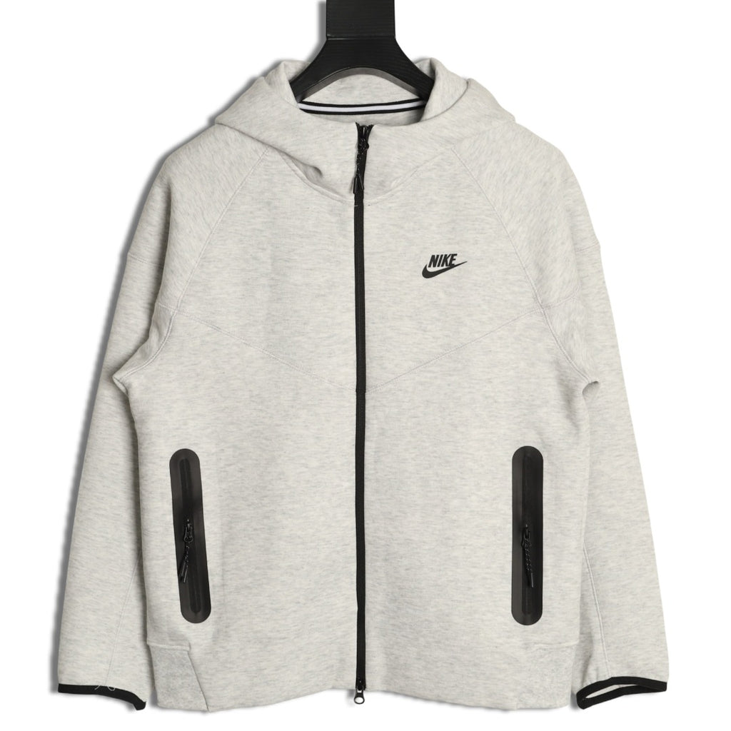 Nike Tech Fleece Windrunner Hooded Jacket – Light Gray - front view