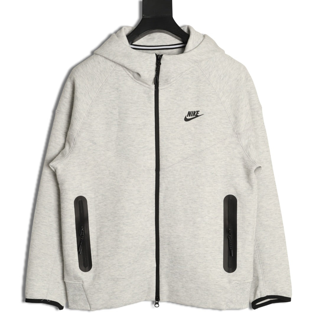 Nike Tech Fleece Windrunner Hooded Jacket – Light Gray - front view