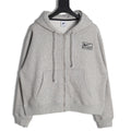 Nike x Stussy Drawstring Zip Hoodie – Light Gray - front view