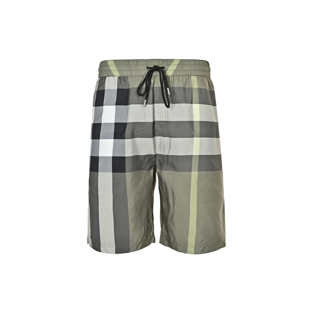 Burberry Check Drawstring Beach Shorts - front view