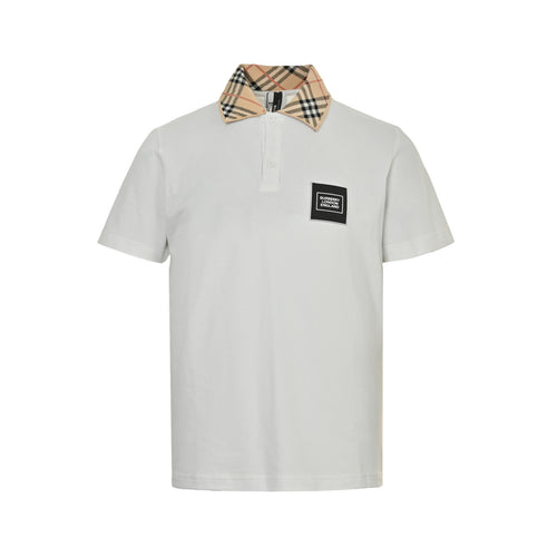 Burberry Badge Check-Collar Polo Shirt - front view