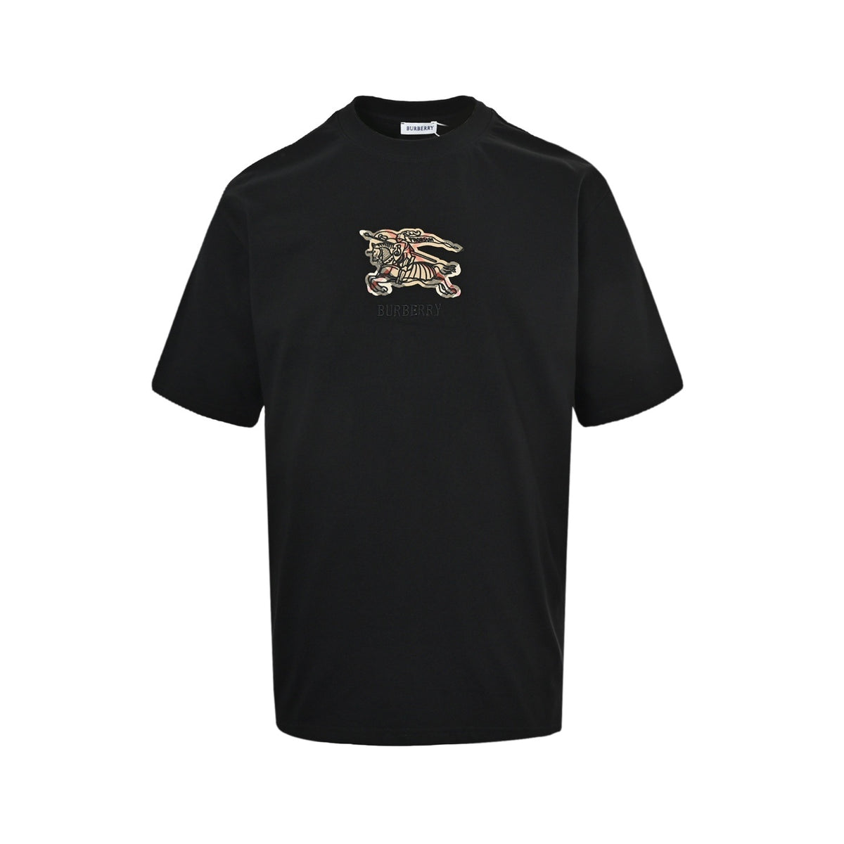 Burberry Check Equestrian Embroidered T-Shirt - front view