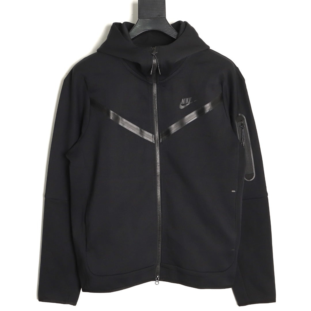 Nike Tech Fleece Windrunner Hooded Jacket – Black - front view