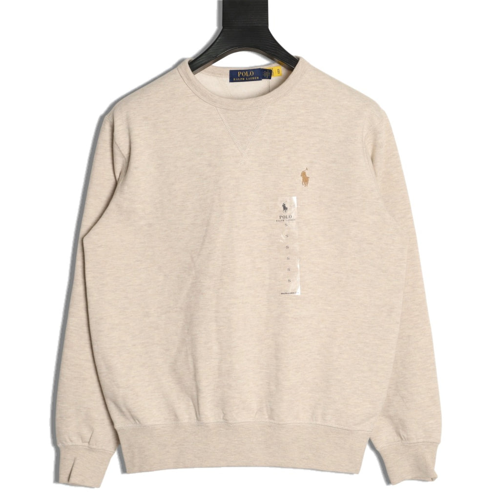 Ralph Lauren Pony Logo Crewneck Sweatshirt – Beige - front view