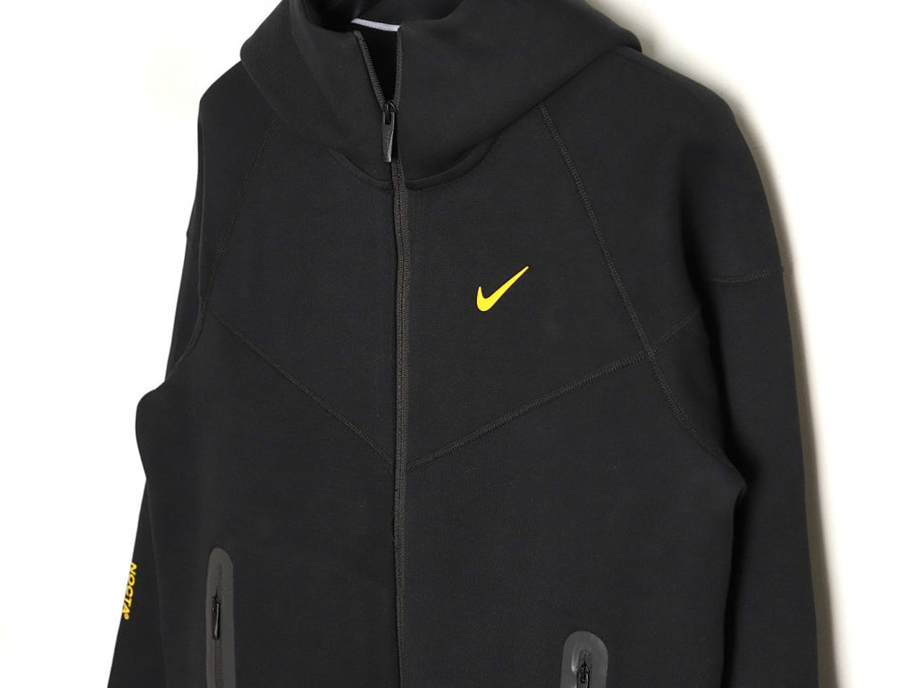 Nike x NOCTA Tech Fleece Zip Hooded Jacket – Black and Gold - front view