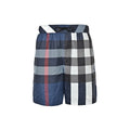 Burberry Blue Check Drawstring Beach Shorts - front view