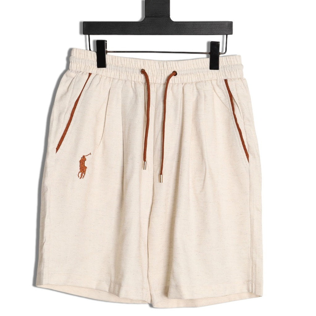 Ralph Lauren Pony Logo Casual Shorts – Cream - front view