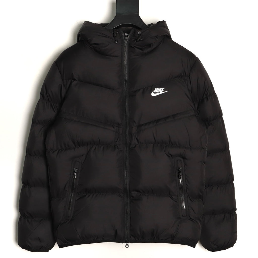 Nike Windrunner Hooded Puffer Jacket – Black - front view