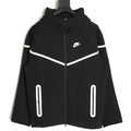 Nike Tech Fleece Windrunner Hooded Jacket – Black and White - front view