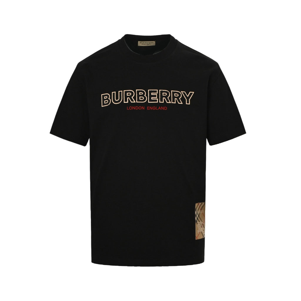 Burberry Letter Logo Embroidered T-Shirt - front view
