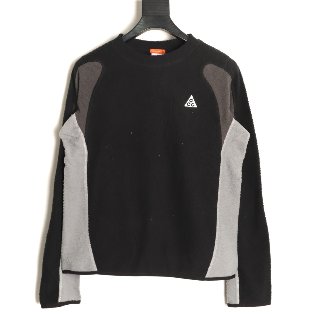 Nike ACG Contrast-Panel Long-Sleeve Top – Black and Gray - front view