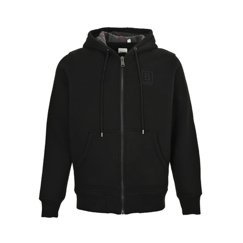 Burberry B-Logo Check-Lined Hooded Zip Jacket - front view