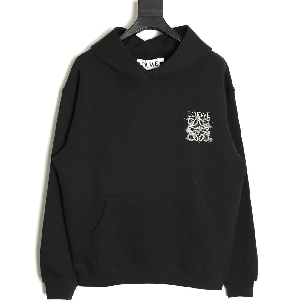 LOEWE Leaf Logo Hoodie – Black - front view