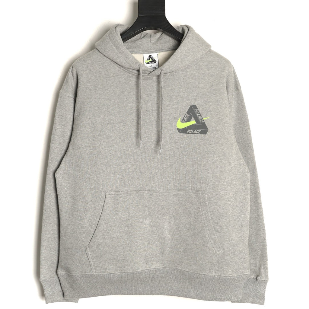 Nike x Palace Logo Hoodie – Heather Gray - front view