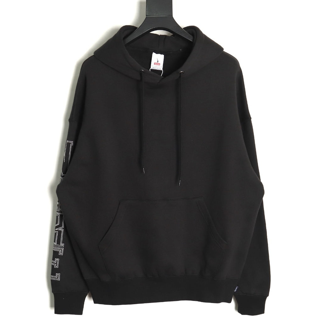Nike x Supreme Sleeve-Embroidered Hoodie – Black - front view