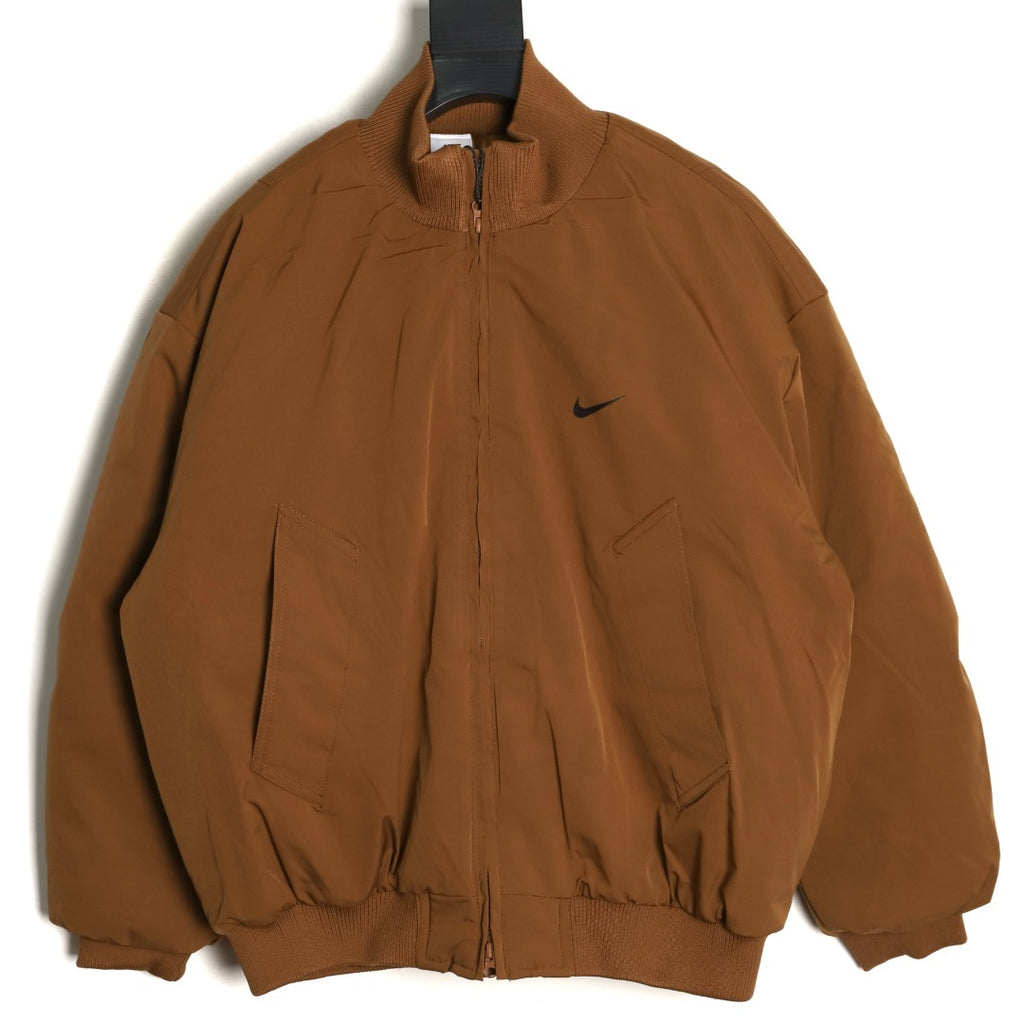 Nike Small-Logo Puffer Jacket – Brown - front view