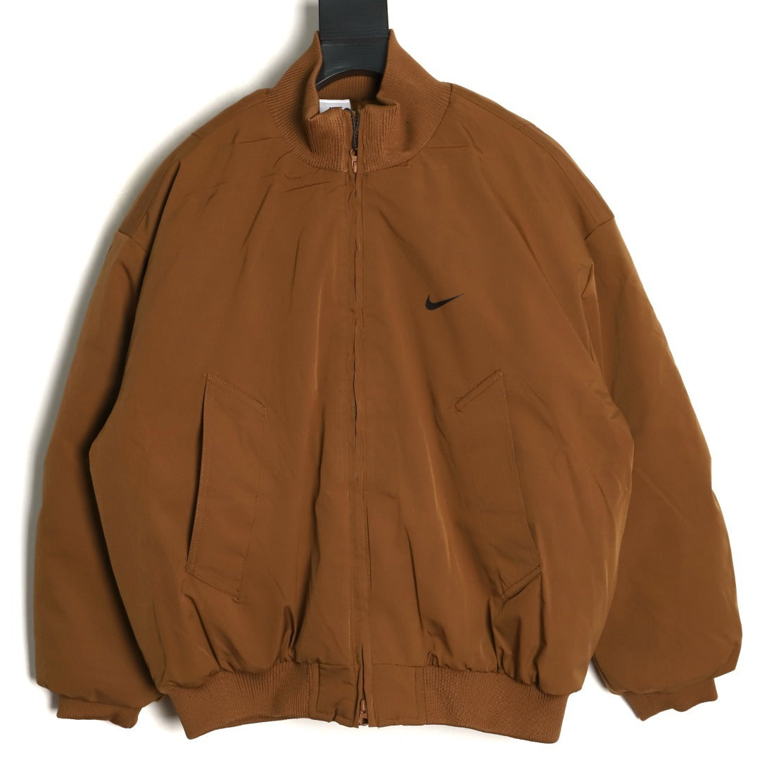 Nike Small-Logo Puffer Jacket – Brown - front view