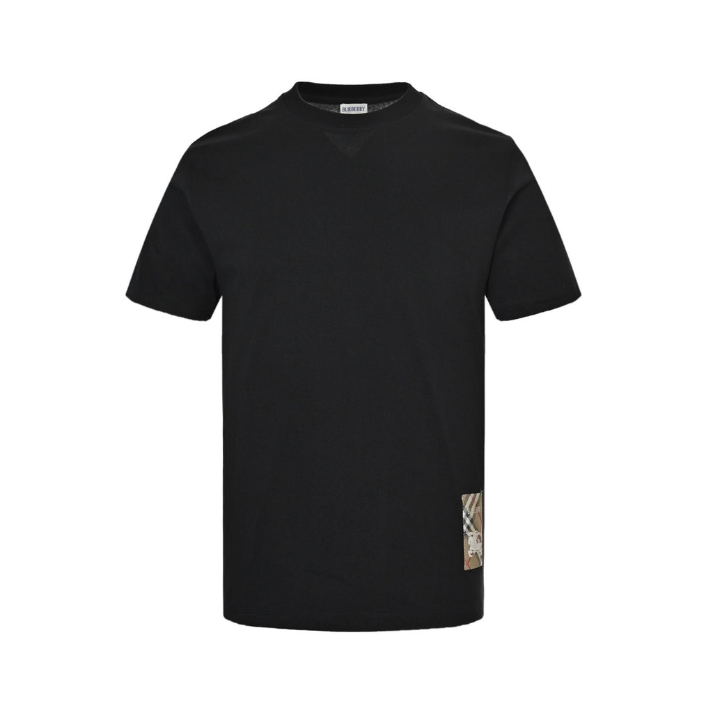 Burberry Check Equestrian Hem-Patch T-Shirt - front view
