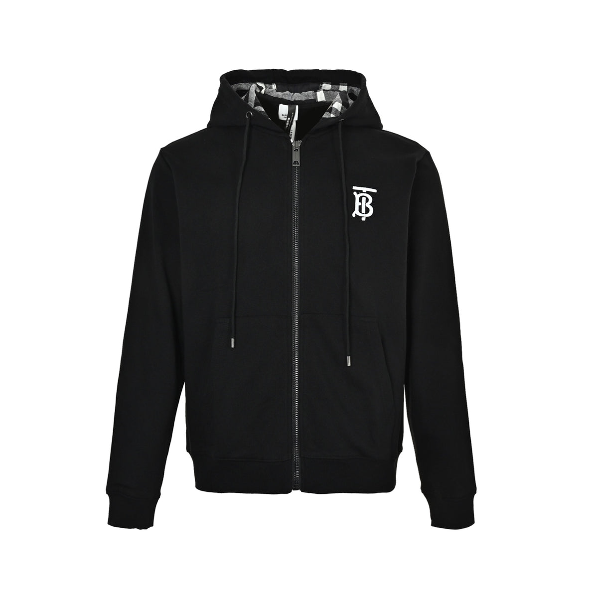 Burberry Badge Check-Hood Zip Hoodie - front view
