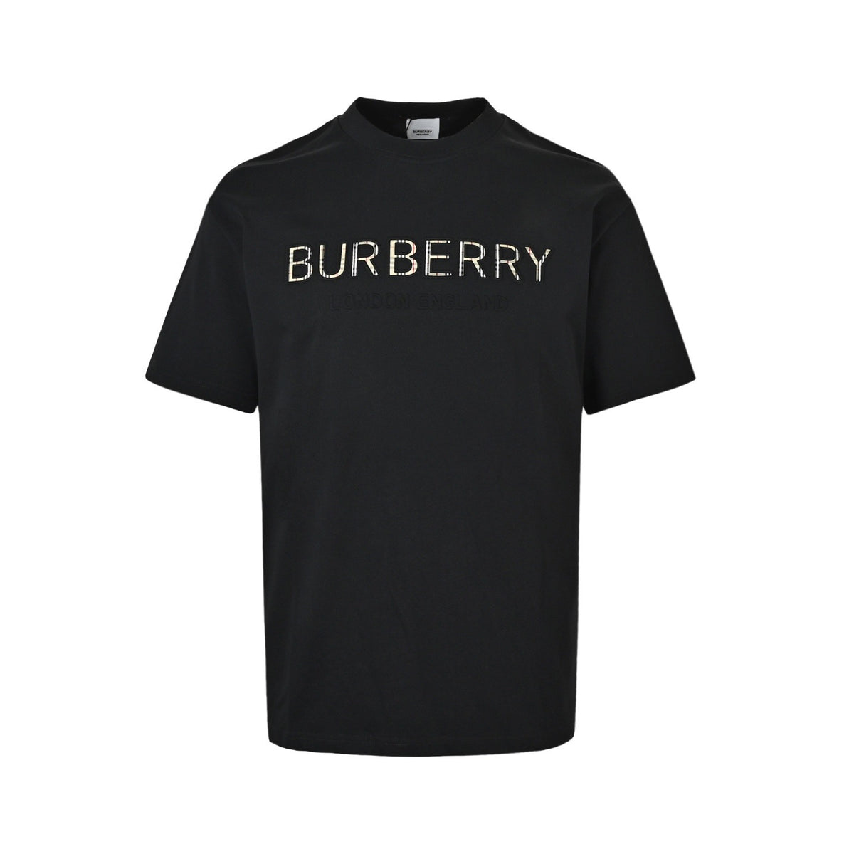 Burberry Check Embossed Letter T-Shirt - front view