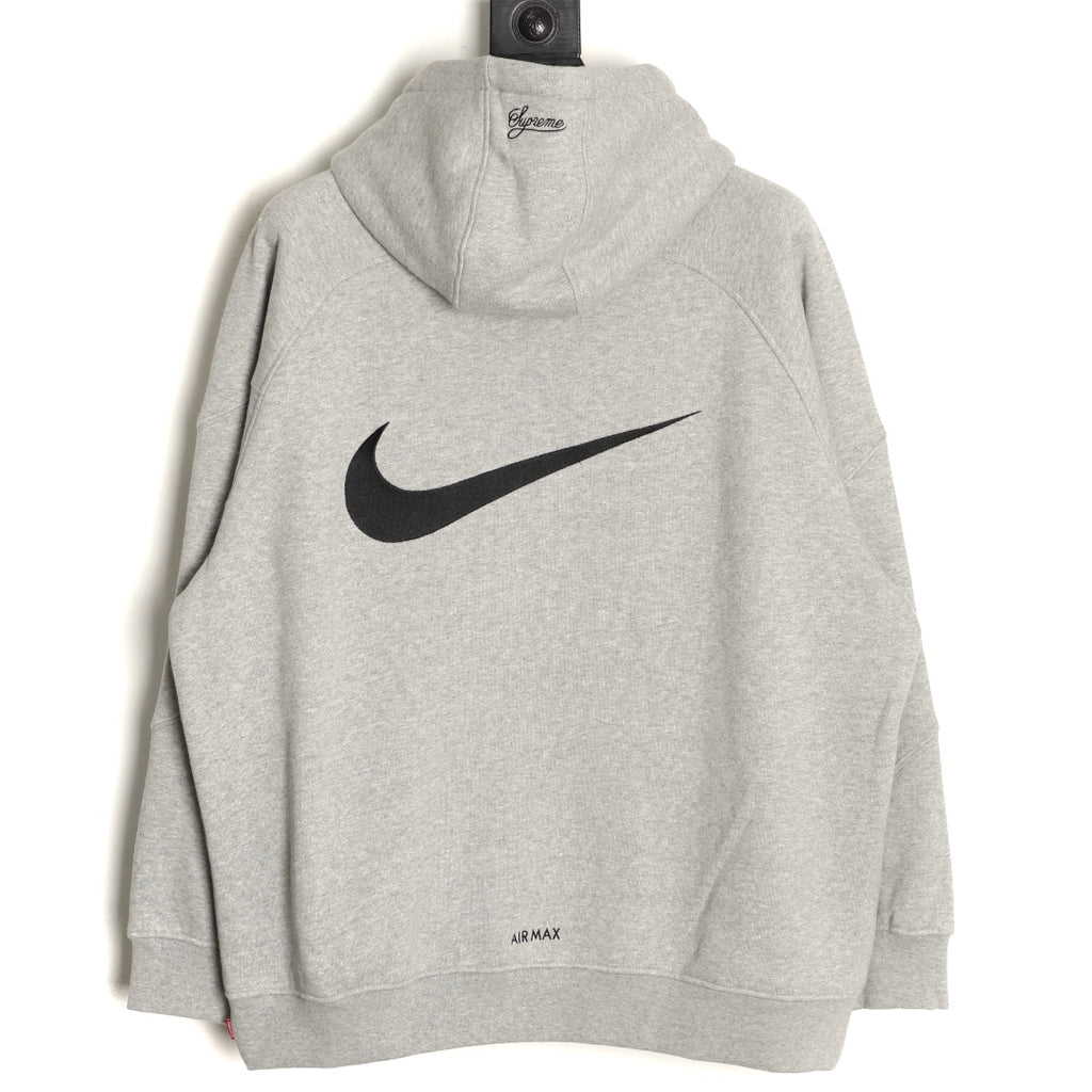Nike x Supreme 25FW Zip Hooded Jacket – Heather Gray - back view