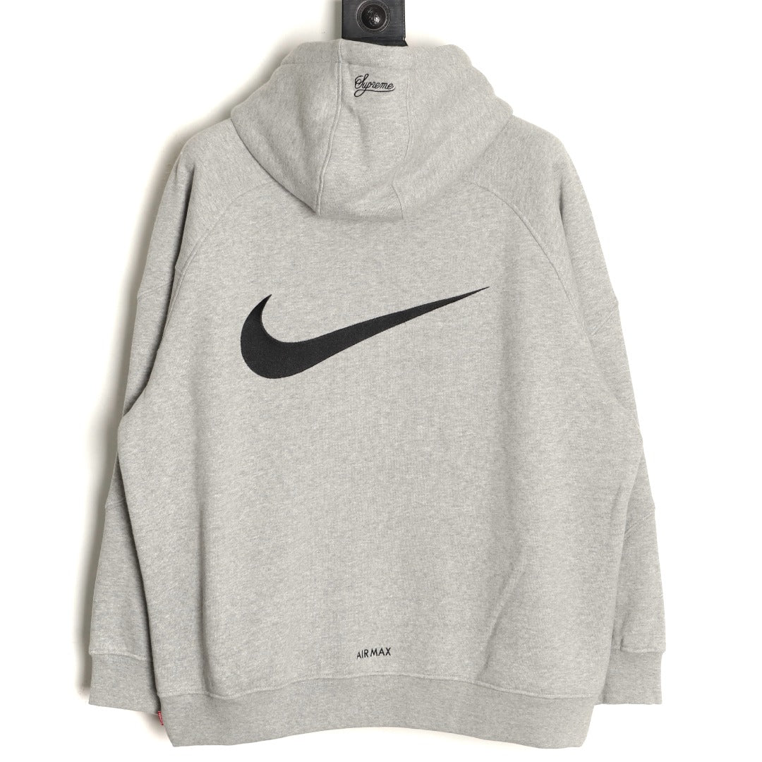 Nike x Supreme 25FW Zip Hooded Jacket – Heather Gray - back view