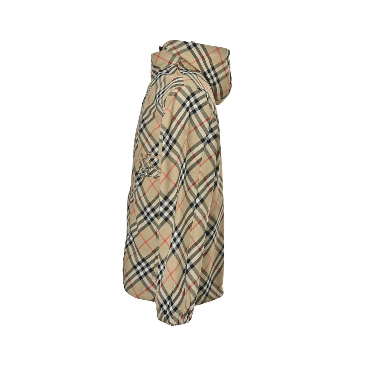 Burberry Check Drawstring-Waist Hooded Jacket - side view