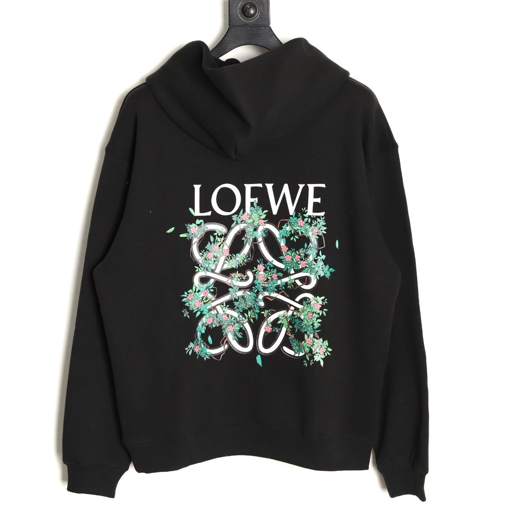 LOEWE Leaf Logo Hoodie – Black - back view