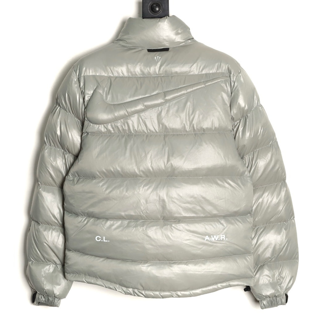 Nike x NOCTA Stand-Collar Puffer Jacket – Silver - back view