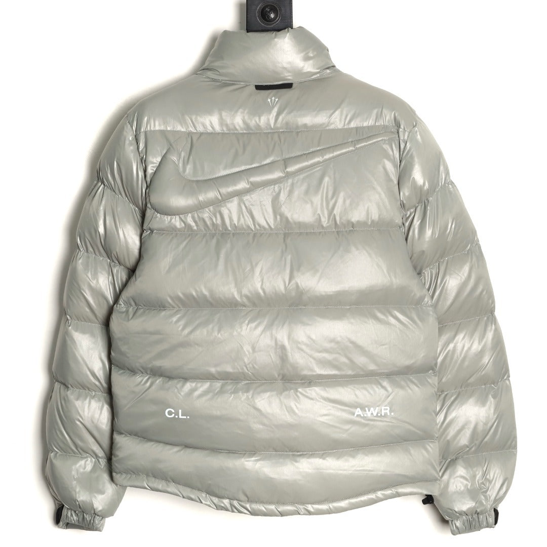 Nike x NOCTA Stand-Collar Puffer Jacket – Silver - back view