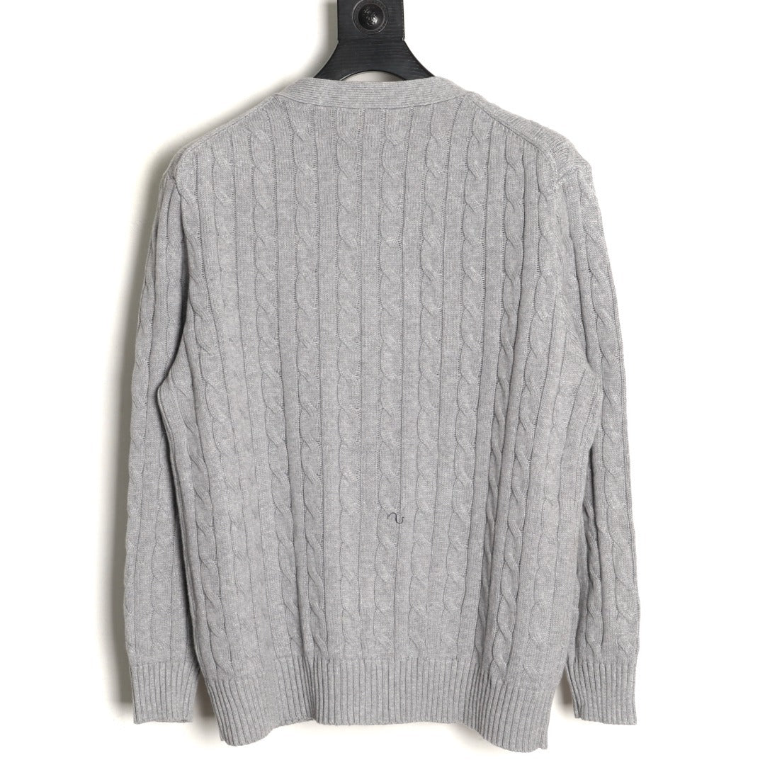 Ralph Lauren Cable-Knit Button Cardigan – Gray - back view