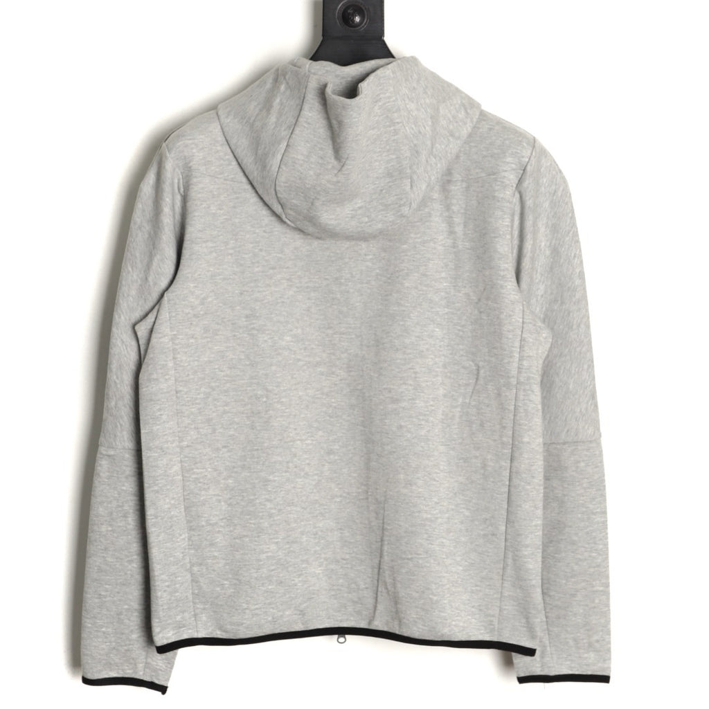 Nike Tech Fleece Windrunner Hooded Jacket – Gray and Black - back view