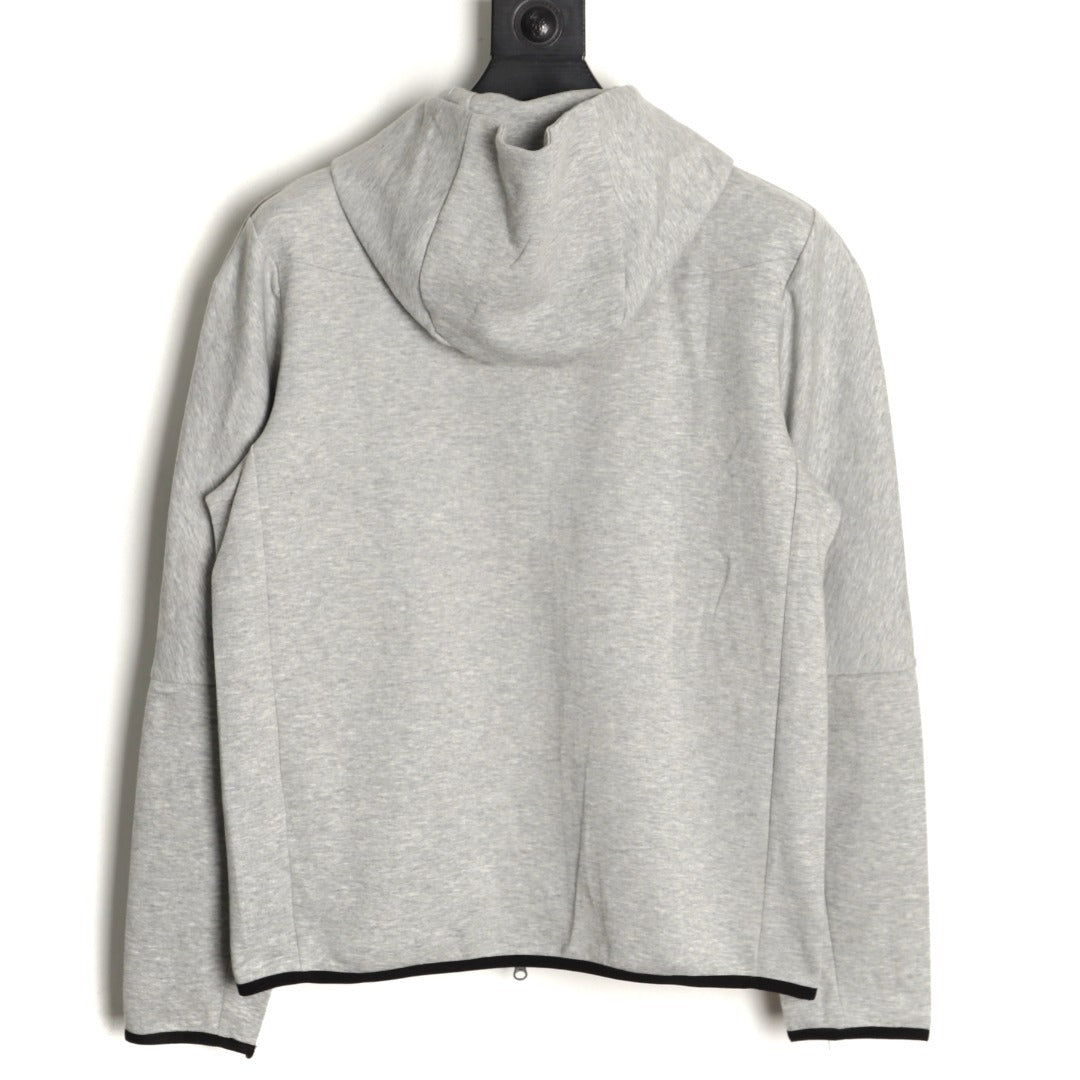 Nike Tech Fleece Windrunner Hooded Jacket – Gray and Black - back view