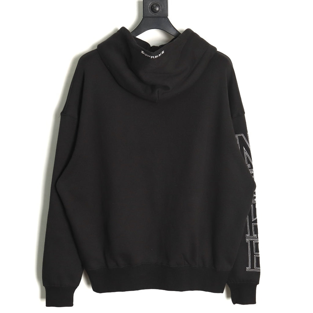 Nike x Supreme Sleeve-Embroidered Hoodie – Black - back view