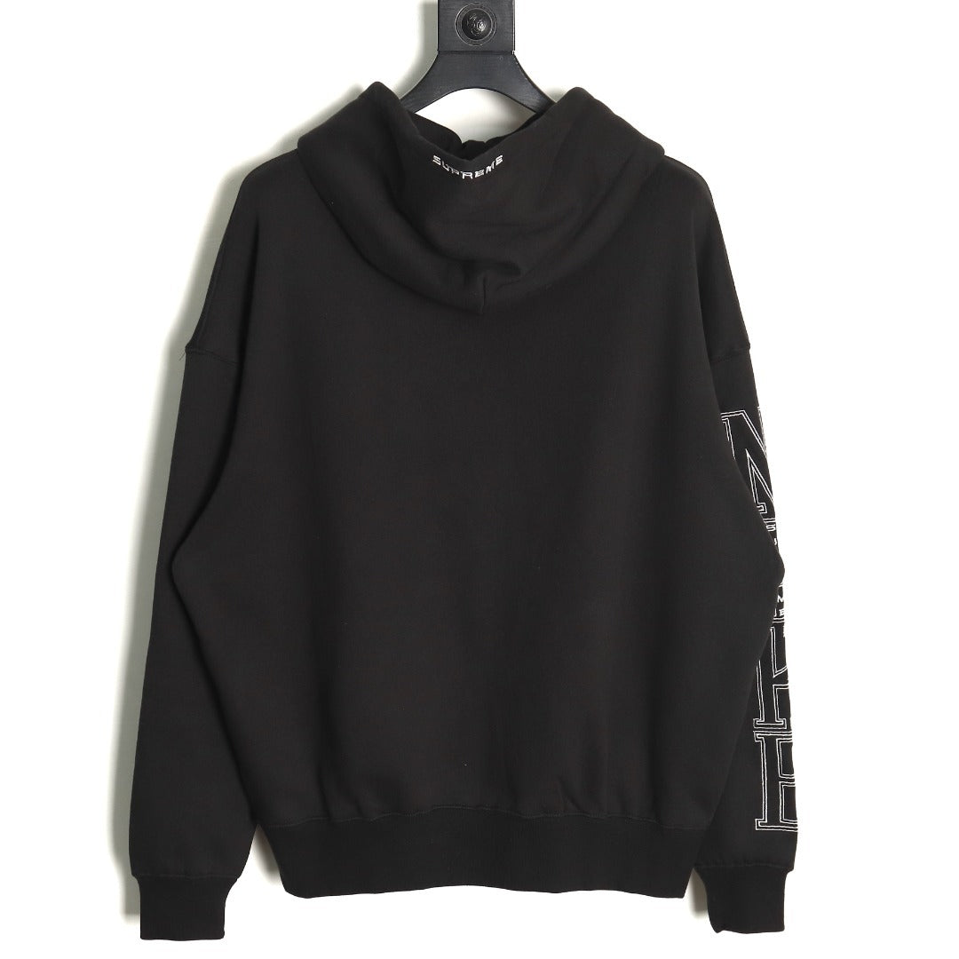 Nike x Supreme Sleeve-Embroidered Hoodie – Black - back view