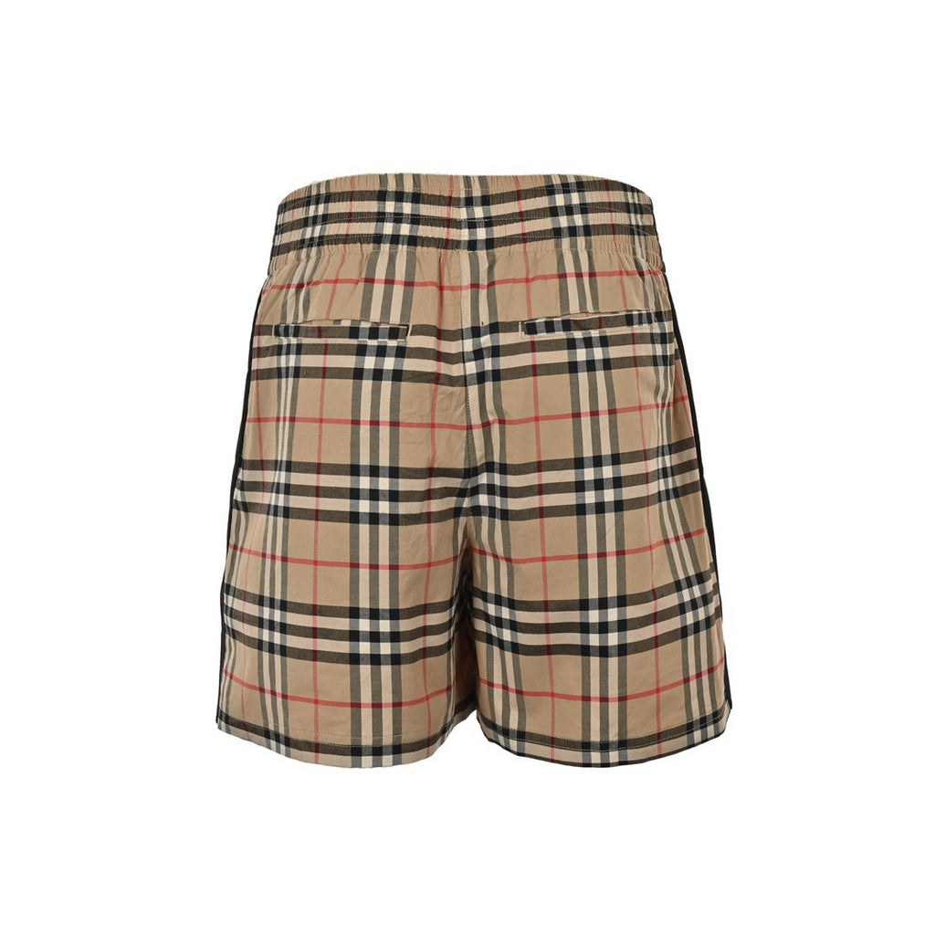 Burberry Black-Trim Check Shorts - back view