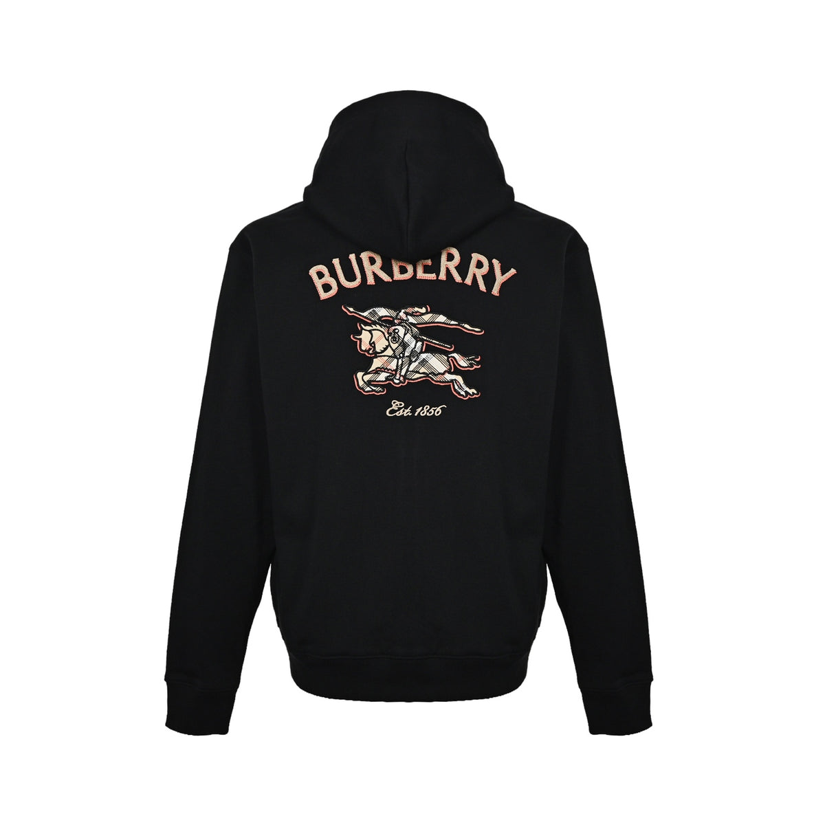 Burberry Check Equestrian Embroidered Zip Hoodie - back view